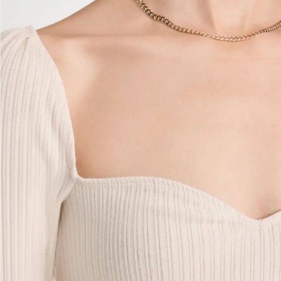 Reformation October Top Bone Color Size M New with Tag Stretchy soft fabric - Picture 8 of 14